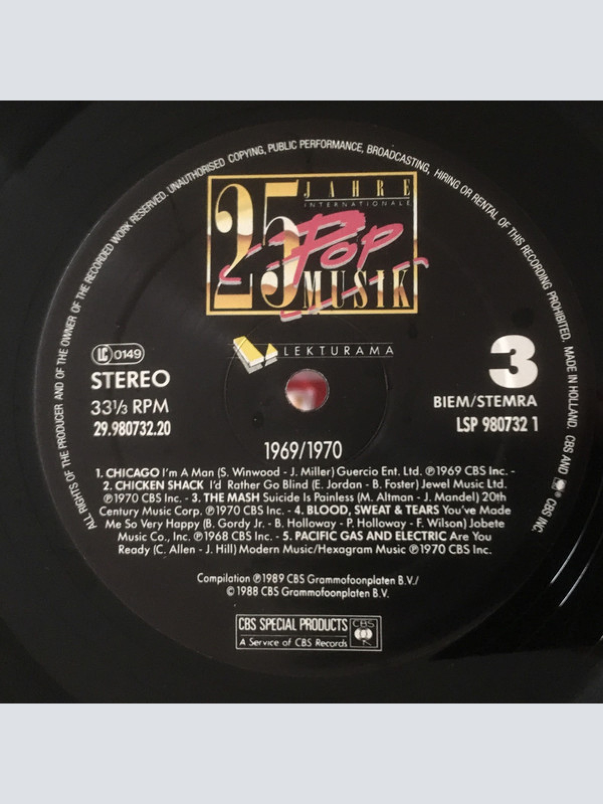 Vinyl / Various - 25 Jahre Internationale Popmusik - 1969 / 1970