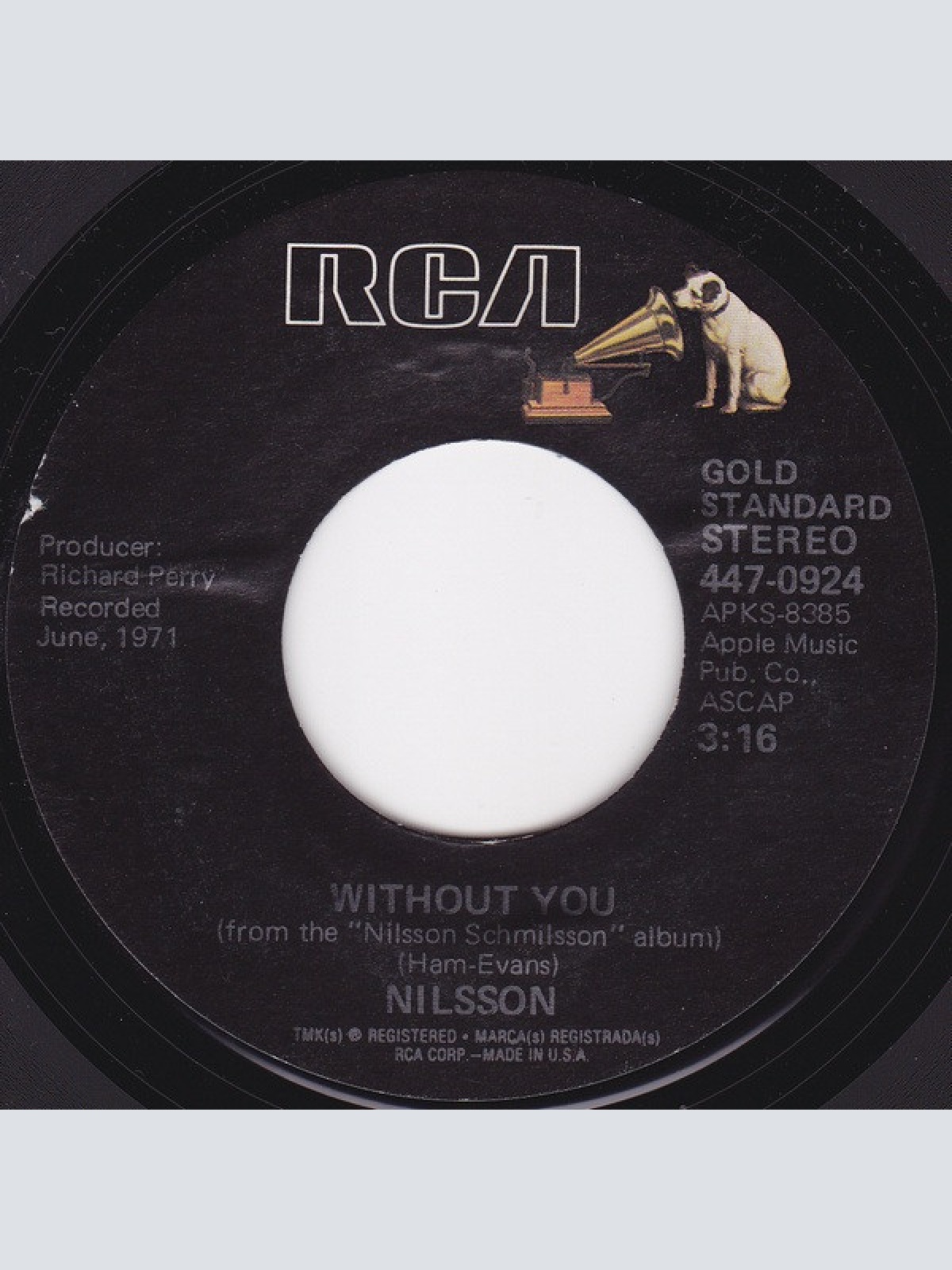 Vinyl / Nilsson* - Without You / Me And My Arrow