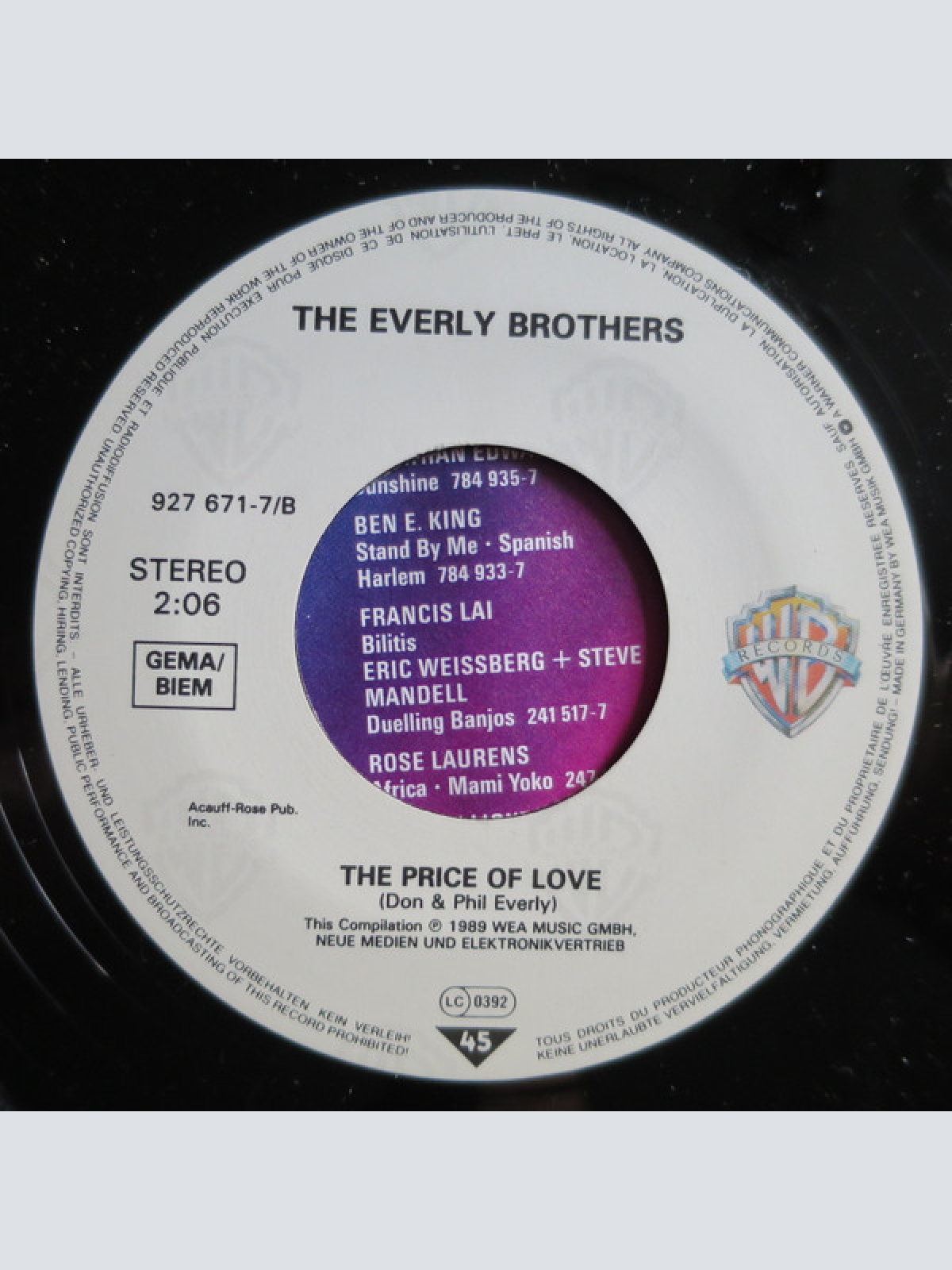 Vinyl / Everly Brothers - Wake Up, Little Susie / The Price Of Love