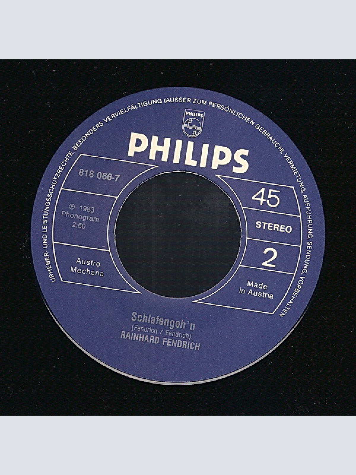 Vinyl / Rainhard Fendrich - Ich Bin Ein Negerant Madam