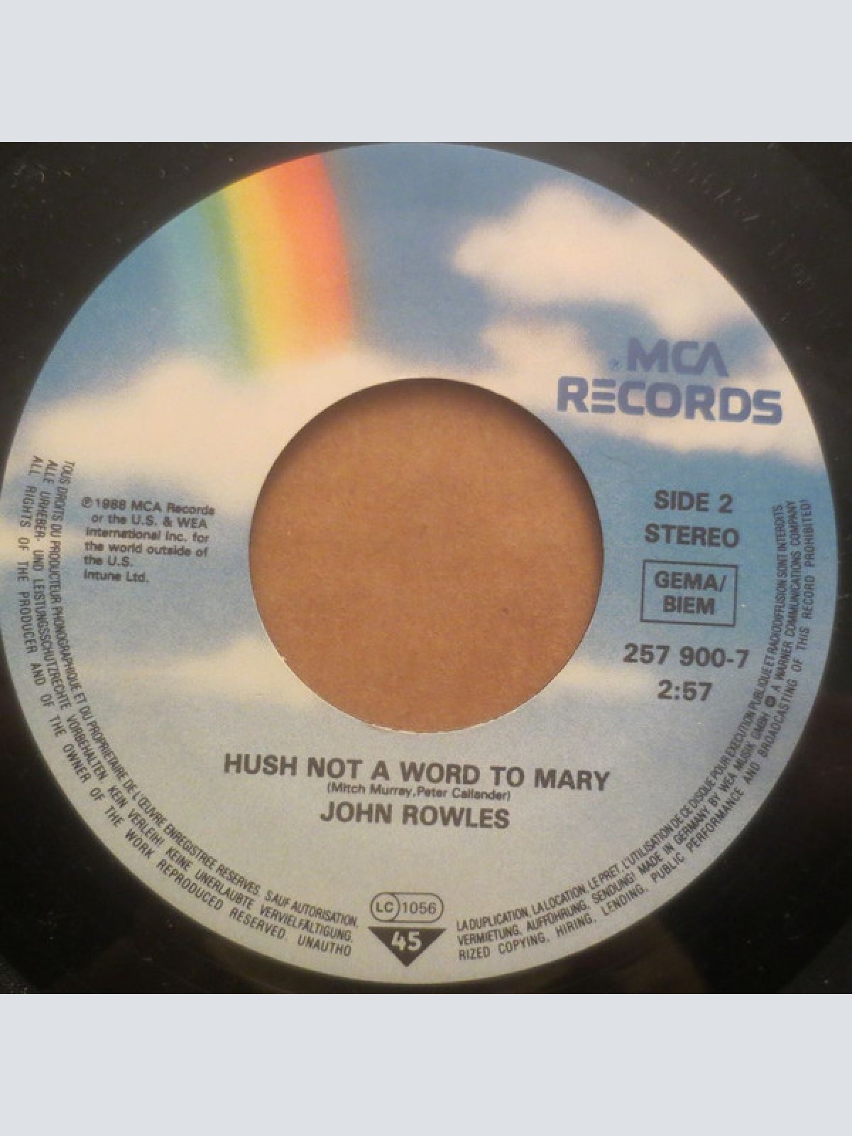 Vinyl / John Rowles - If I Only Had Time / Hush Not A Word To Mary