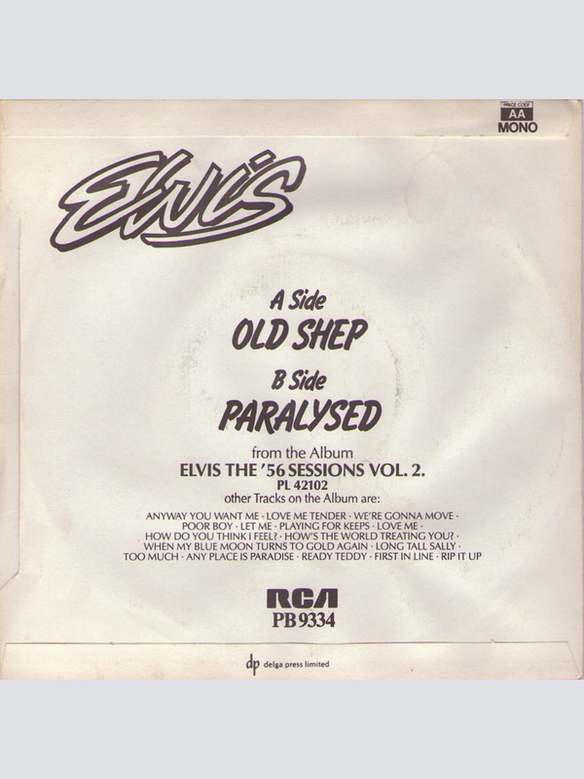 Vinyl / Elvis* - Old Shep