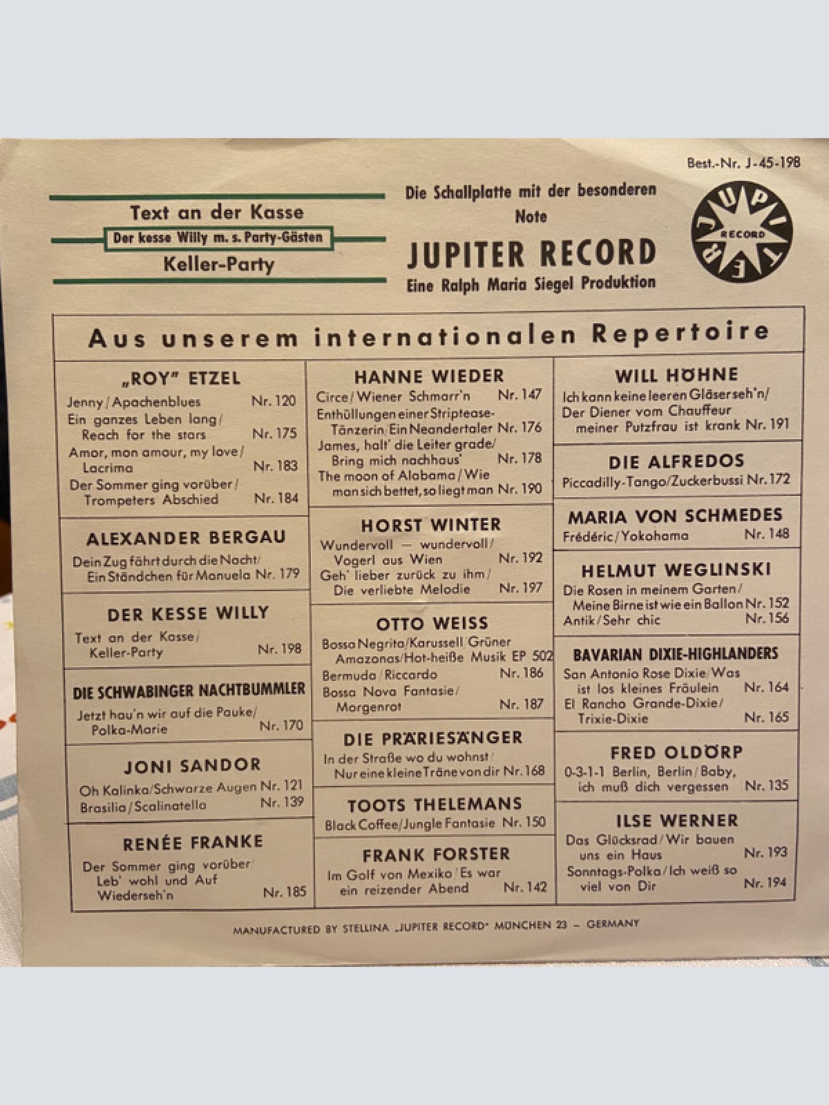 Vinyl / Der Kesse Willy* - Text An Der Kasse / Keller-Party