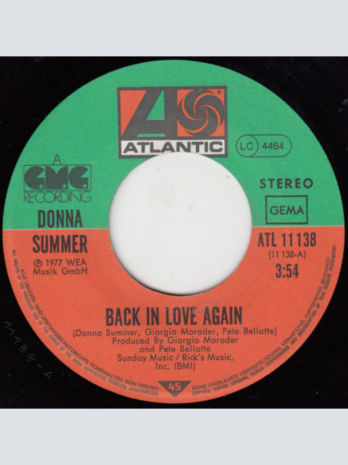 Vinyl / Donna Summer - Back In Love Again