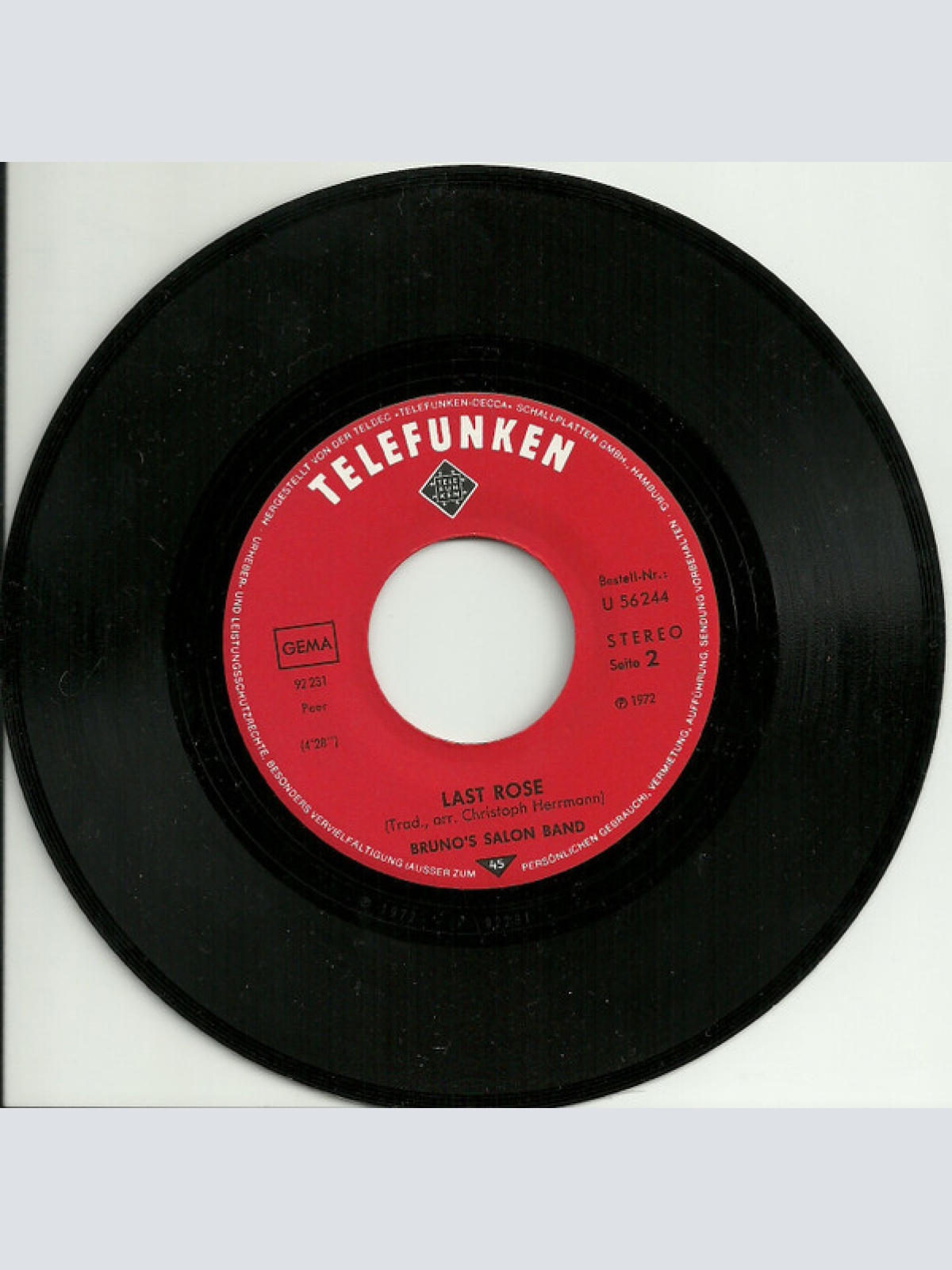 Vinyl / Bruno's Salon Band - Jingle Bells / Last Rose