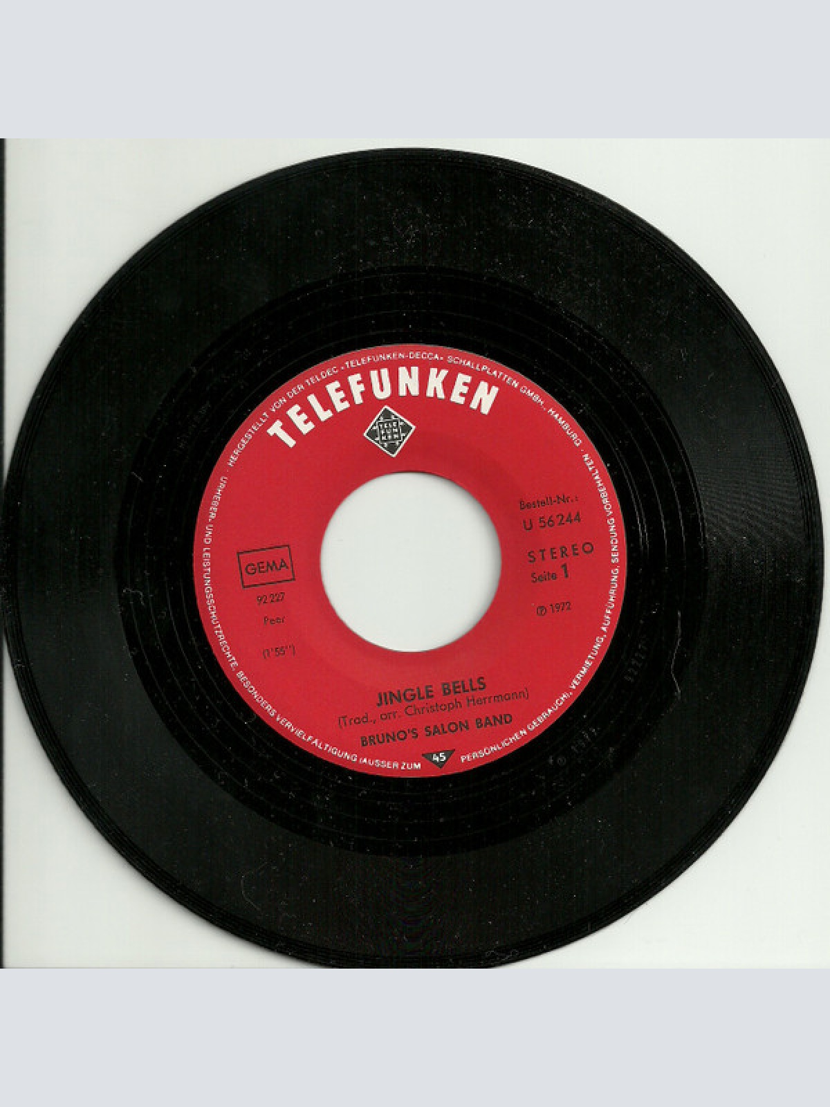 Vinyl / Bruno's Salon Band - Jingle Bells / Last Rose