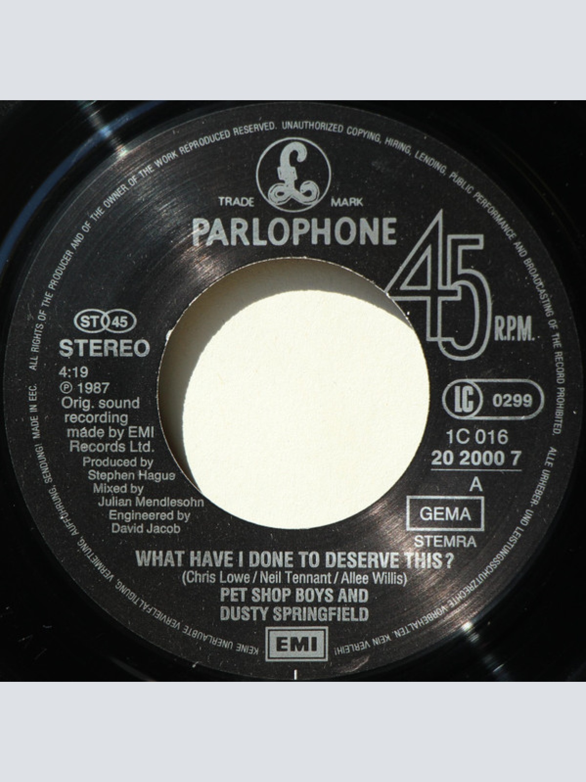 Vinyl / Pet Shop Boys With Dusty Springfield - What Have I Done To Deserve This?