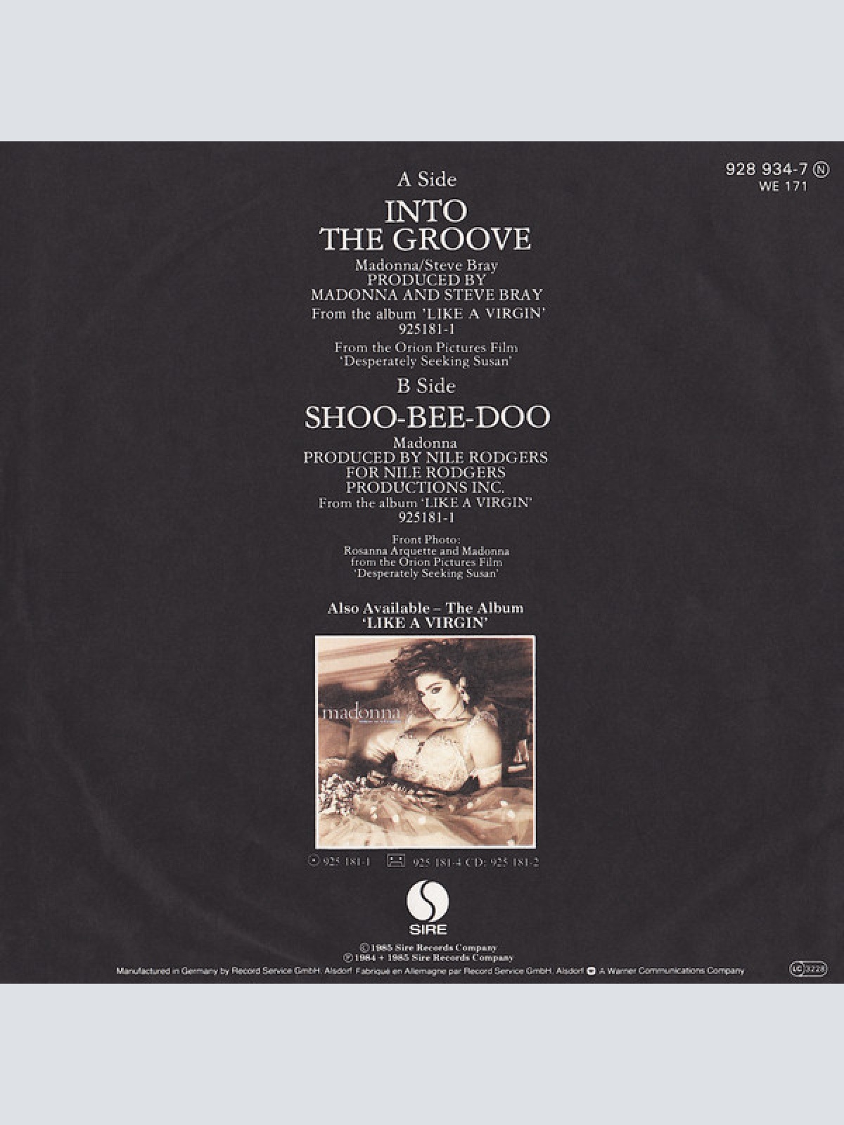 Vinyl / Madonna - Into The Groove