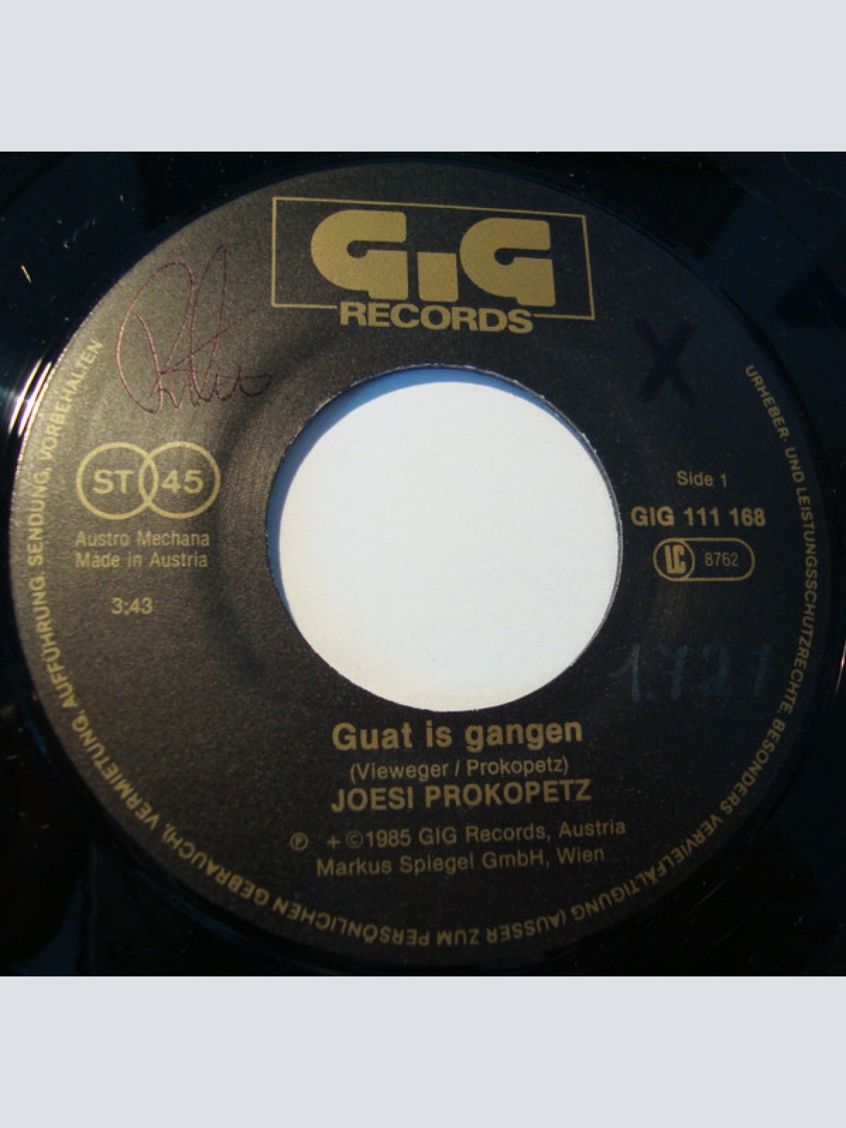 Vinyl / Joesi Prokopetz - Guat Is Gangen