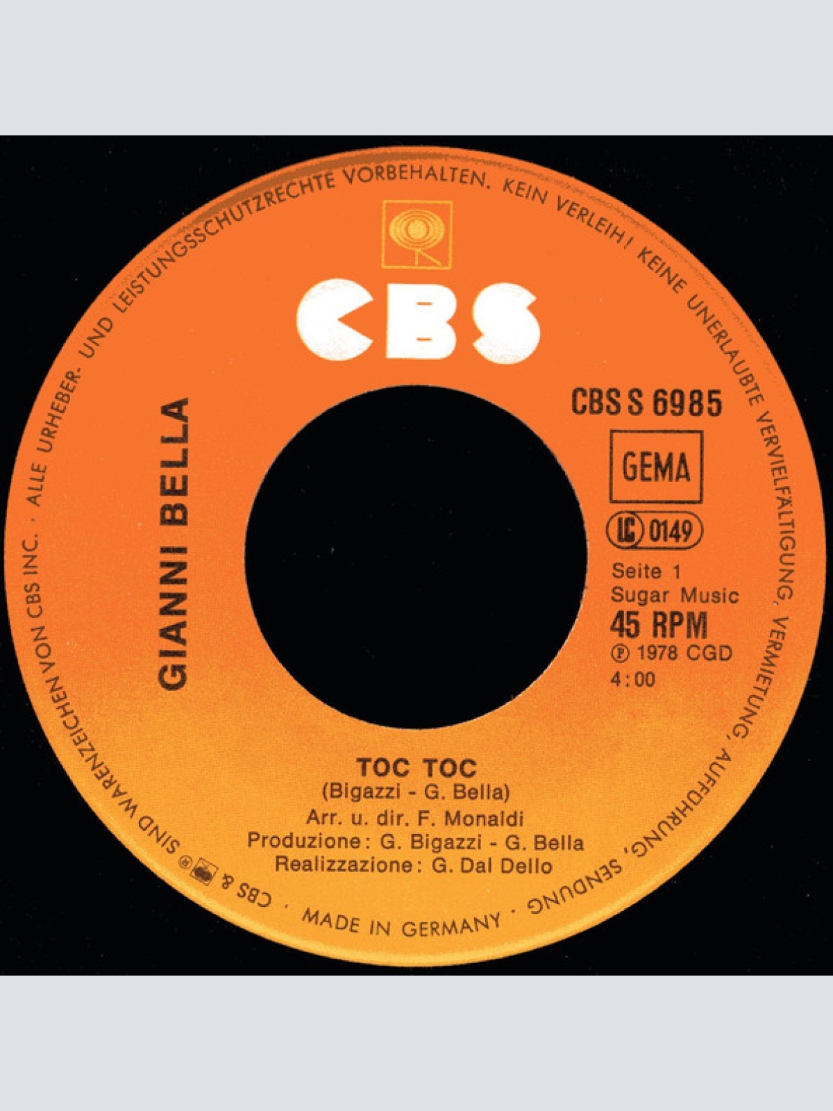 Vinyl / Gianni Bella - Toc Toc