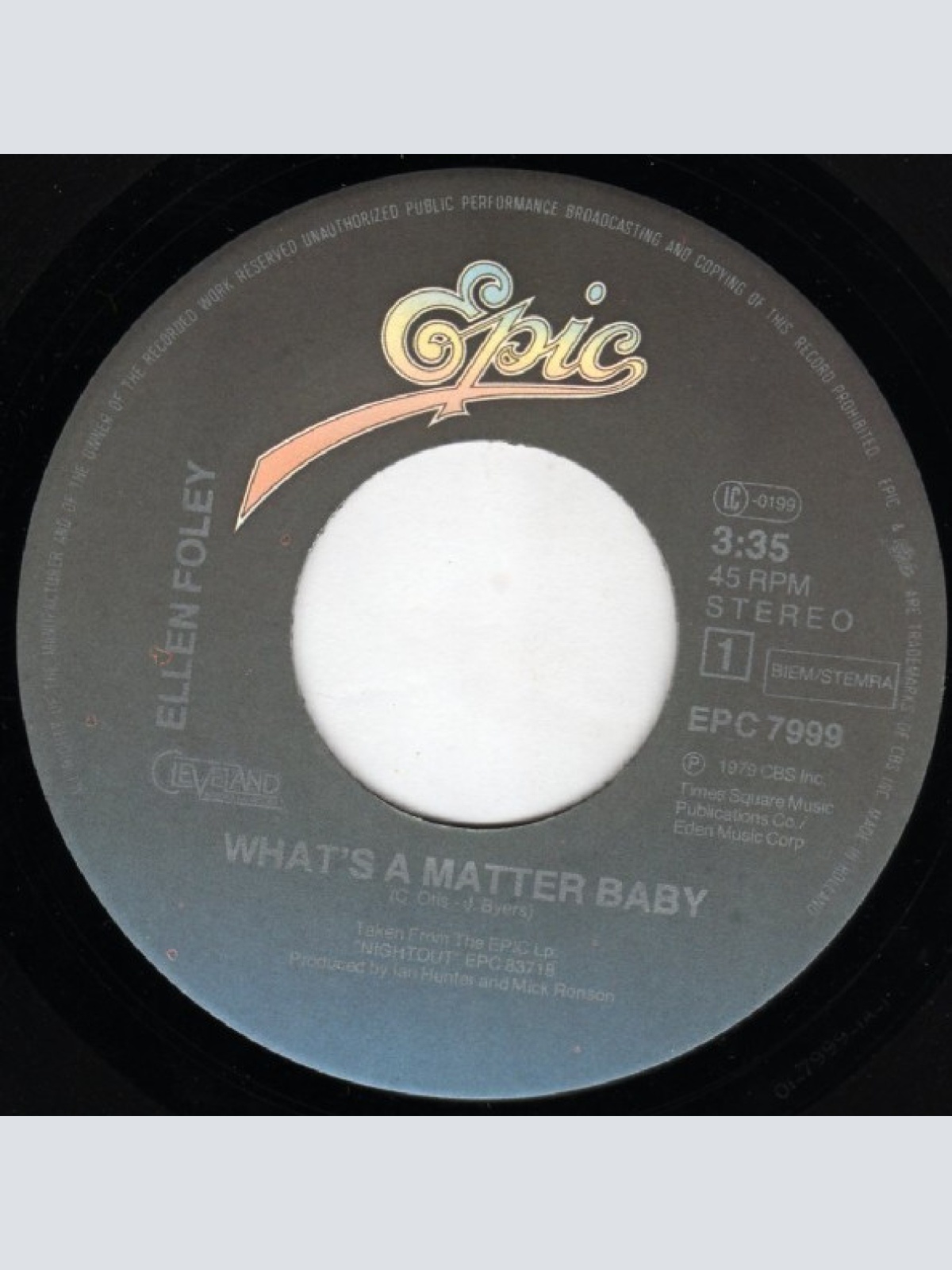Vinyl / Ellen Foley - What's A Matter Baby