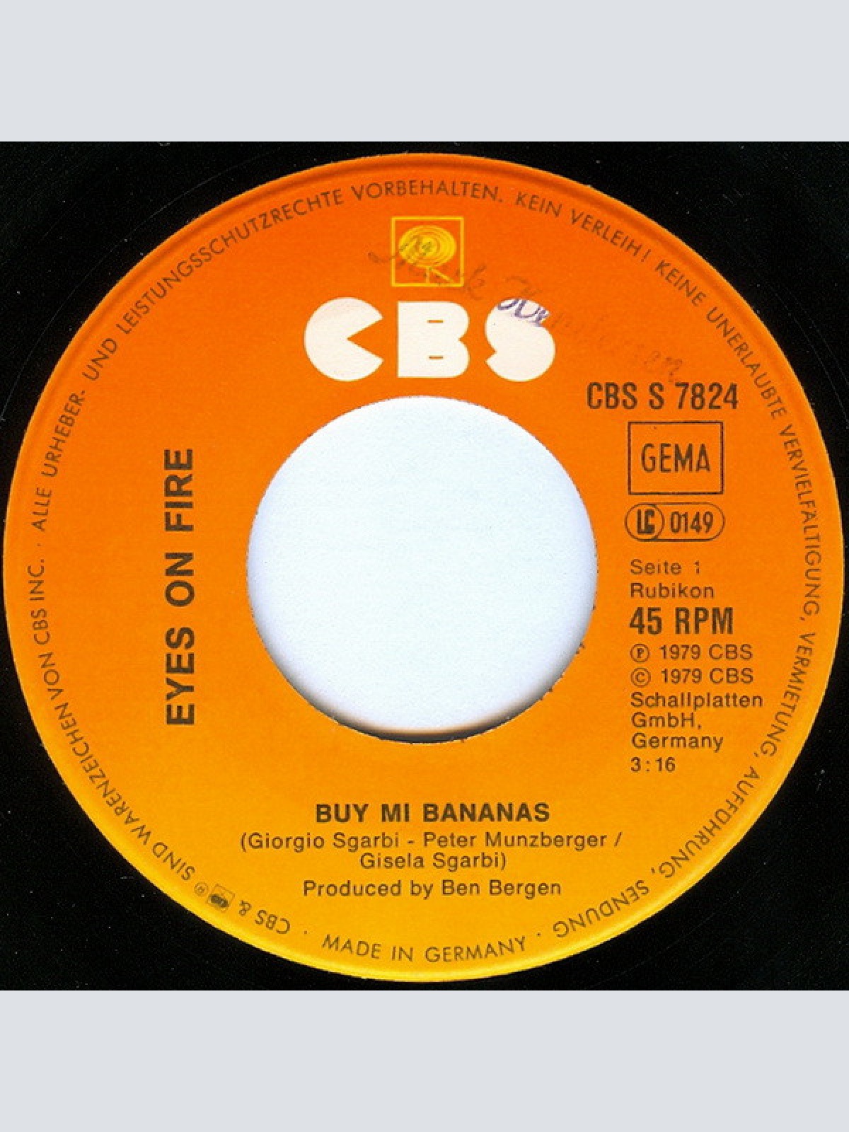 Vinyl / Eyes On Fire - Buy Mi Bananas