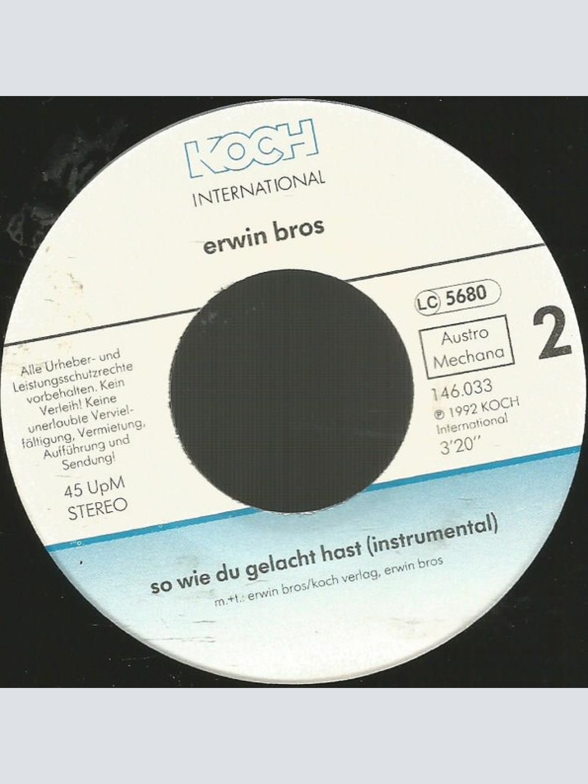 Vinyl / Erwin Bros - So Wie Du G'lachst Hast