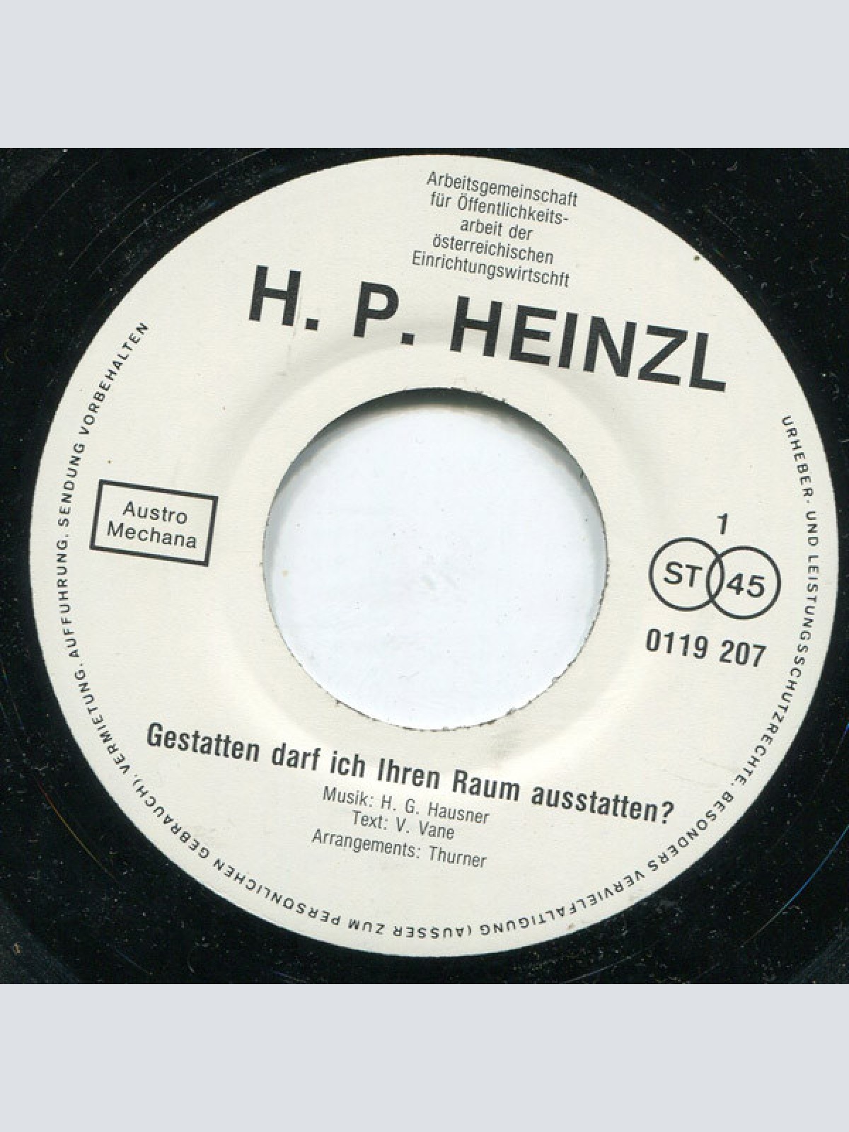 Vinyl / Hans Peter Heinzl - Gestatten Darf Ich Ihren Raum Ausstatten?