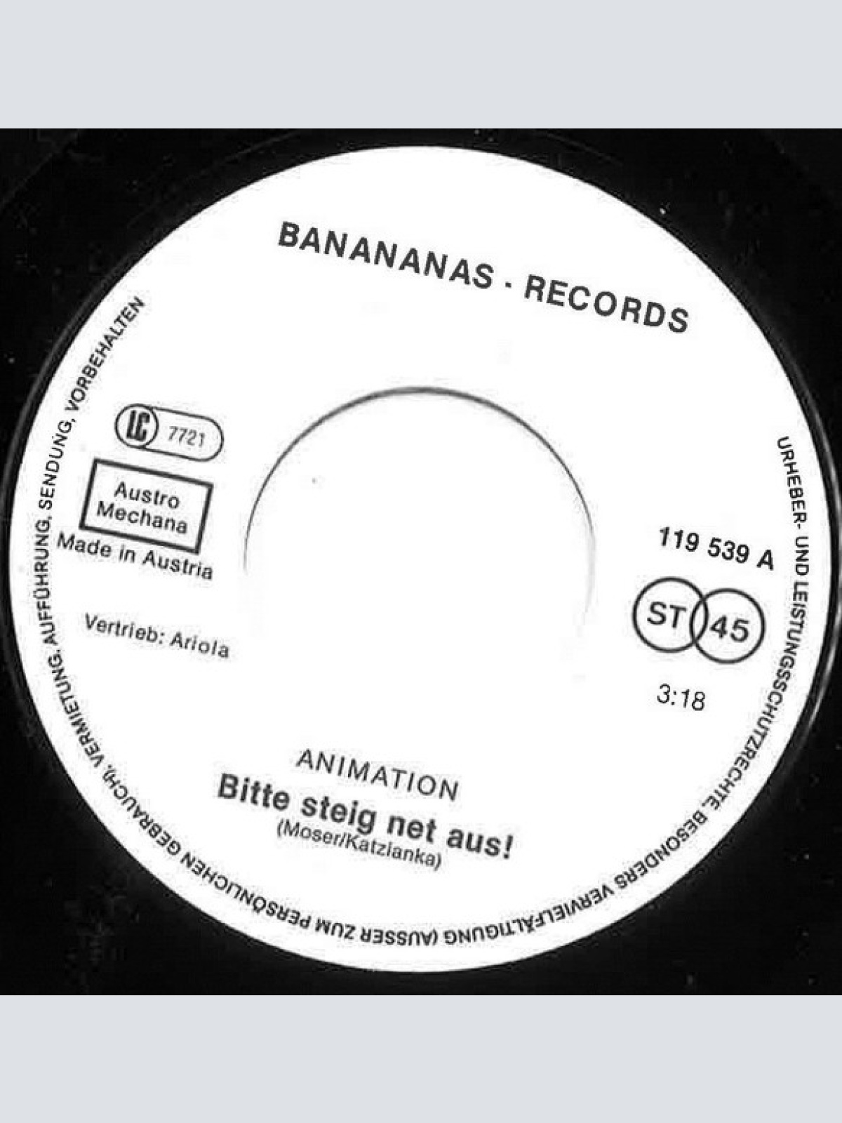 Vinyl / Animation (11) - Bitte Steig Net Aus!