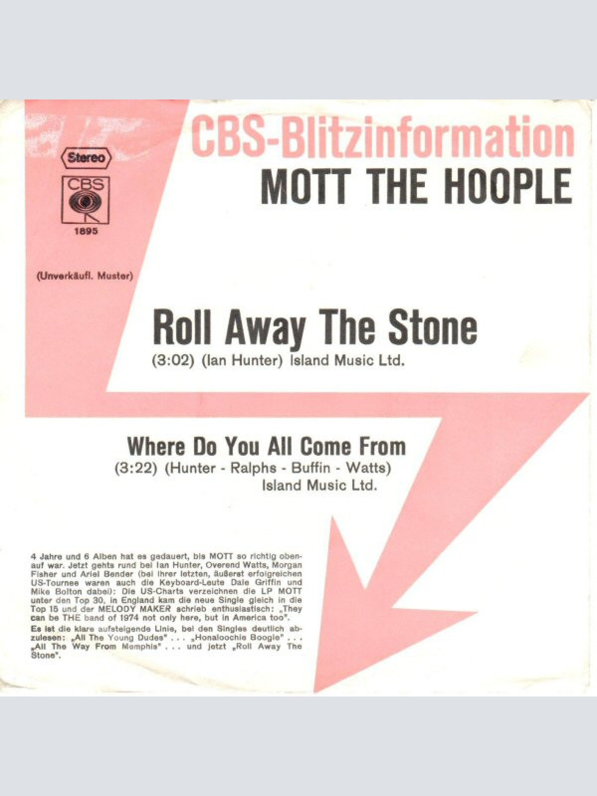 Vinyl / Mott The Hoople - Roll Away The Stone