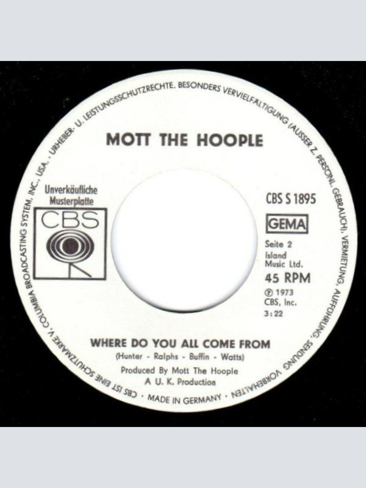 Vinyl / Mott The Hoople - Roll Away The Stone