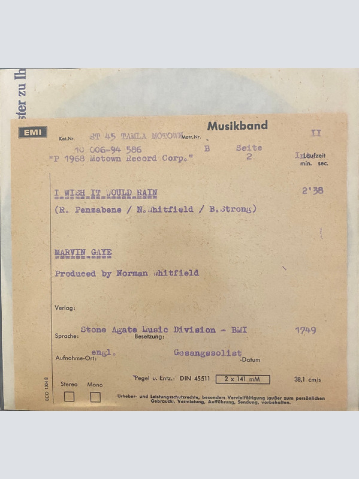 Vinyl / Marvin Gaye - Let's Get It On