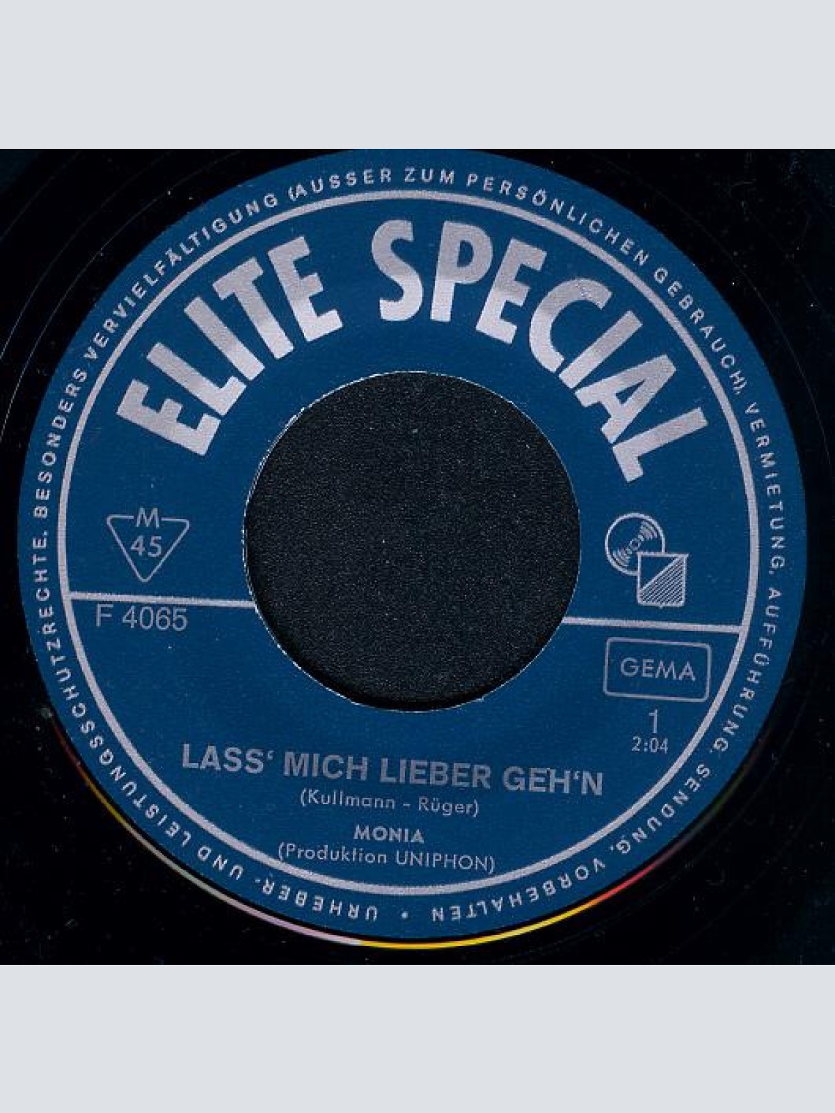 Vinyl / Monia (6) - Laß' Mich Lieber Geh'n / Wein' Ihm Keine Träne Nach