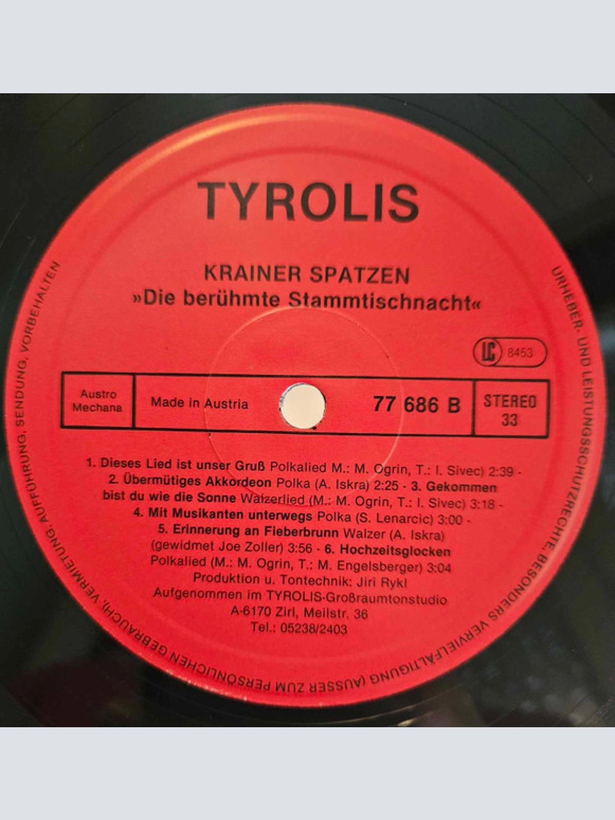 Vinyl / Krainer Spatzen - Die Berühmte Stammtischnacht