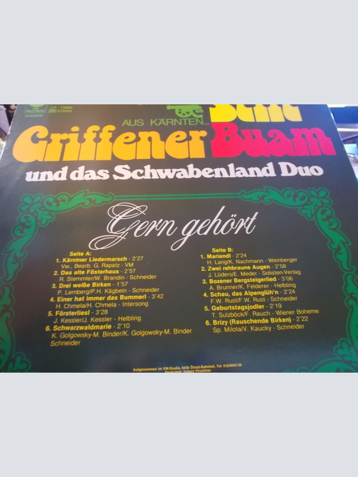 Vinyl / Stift Griffener Buam Und Das Schwabenland Duo - Gern Gehört