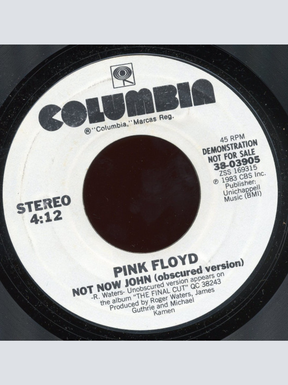 Vinyl / Pink Floyd - Not Now John (obscured version)