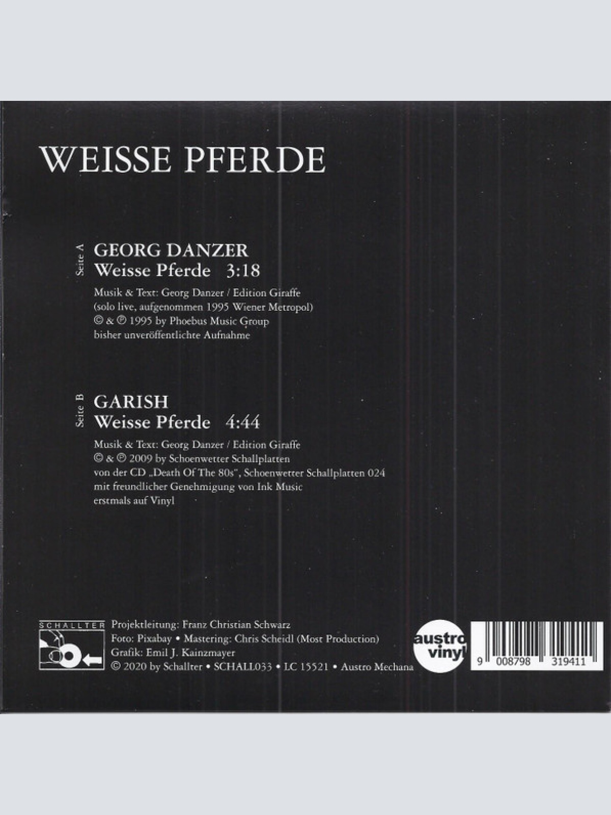 Vinyl / Georg Danzer, Garish - Weisse Pferde