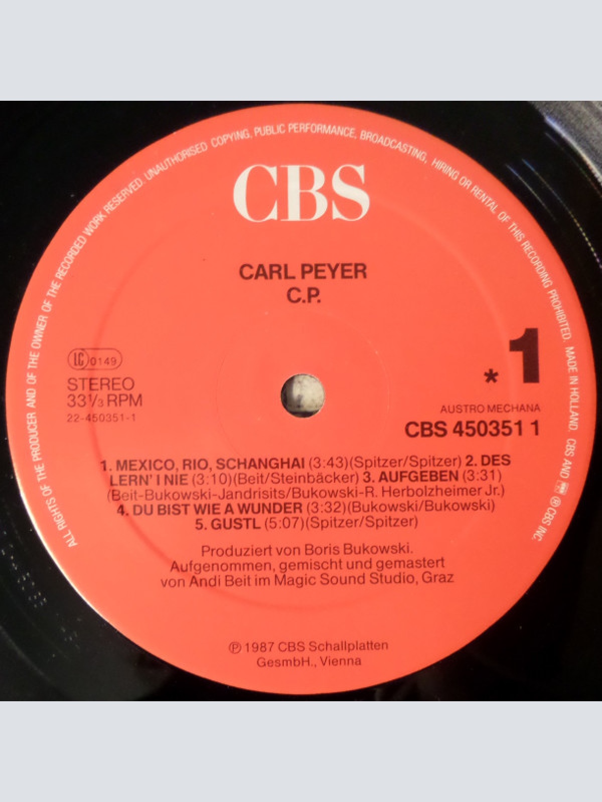 Vinyl / Carl Peyer - C.P.