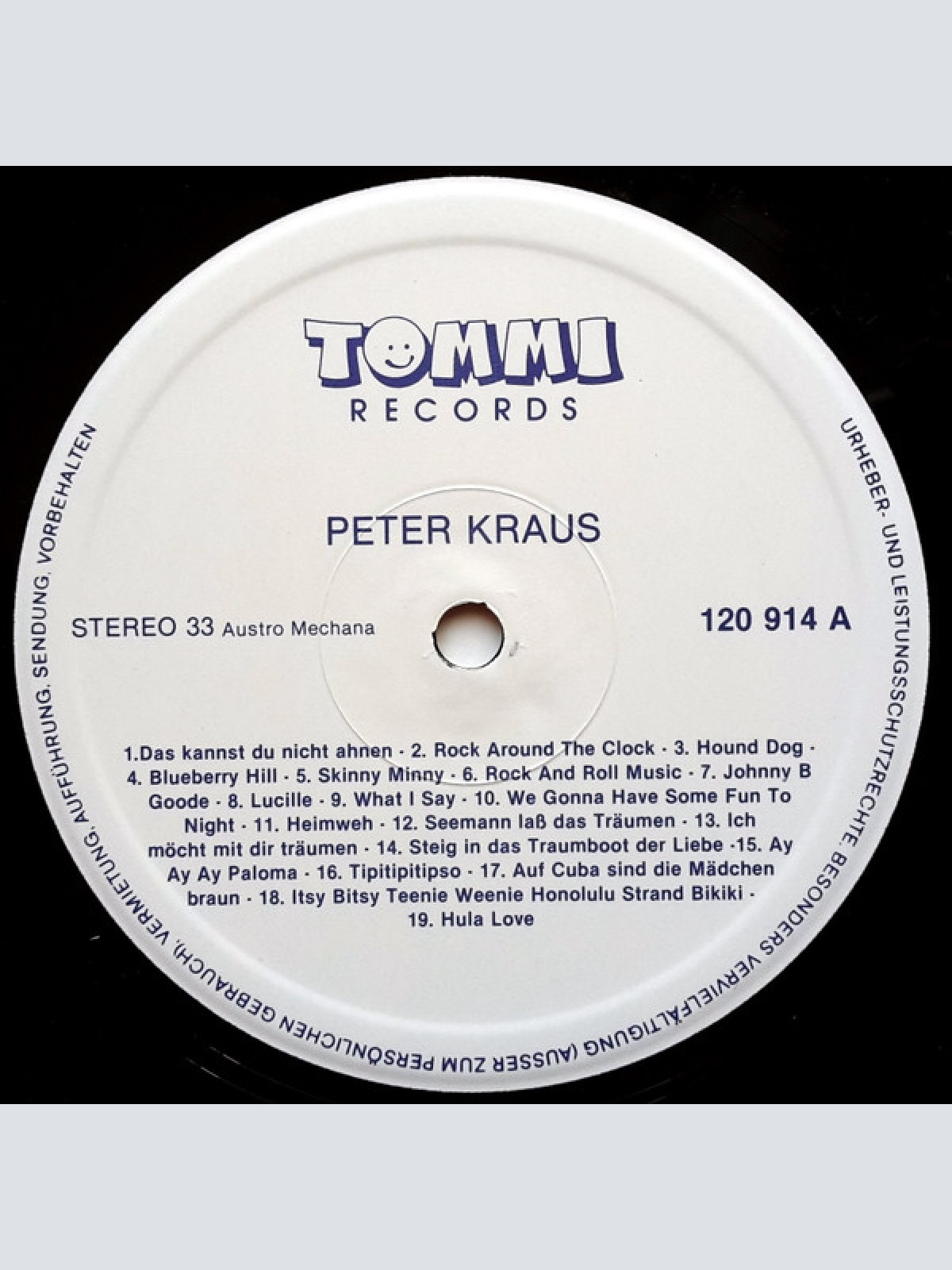 Vinyl / Peter Kraus - Als Teenager Träumten - Live Mitschnitt Aus Dem Wiener Metropol