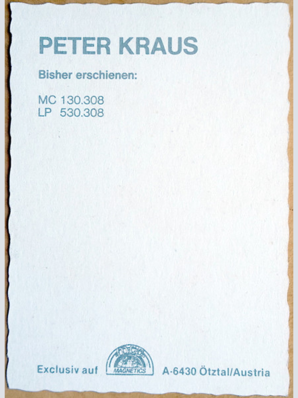 Vinyl / Peter Kraus - Als Teenager Träumten - Live Mitschnitt Aus Dem Wiener Metropol