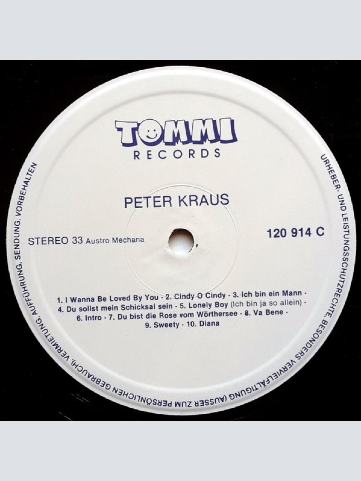 Vinyl / Peter Kraus - Als Teenager Träumten - Live Mitschnitt Aus Dem Wiener Metropol