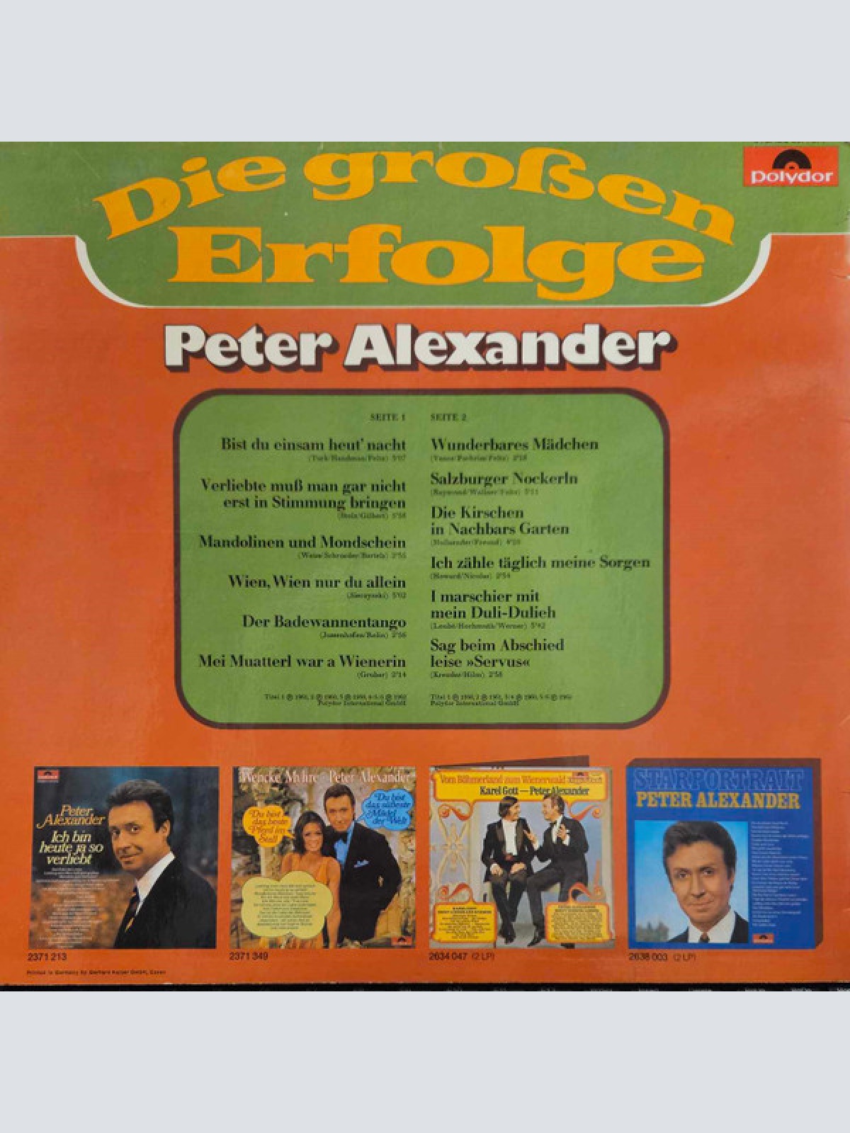 Vinyl / Peter Alexander - Die Großen Erfolge
