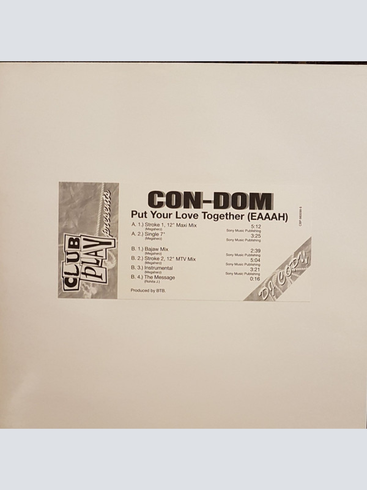 Vinyl / Con-Dom (2) Feat Rohita J. - Put Your Love Together (EAAAH)