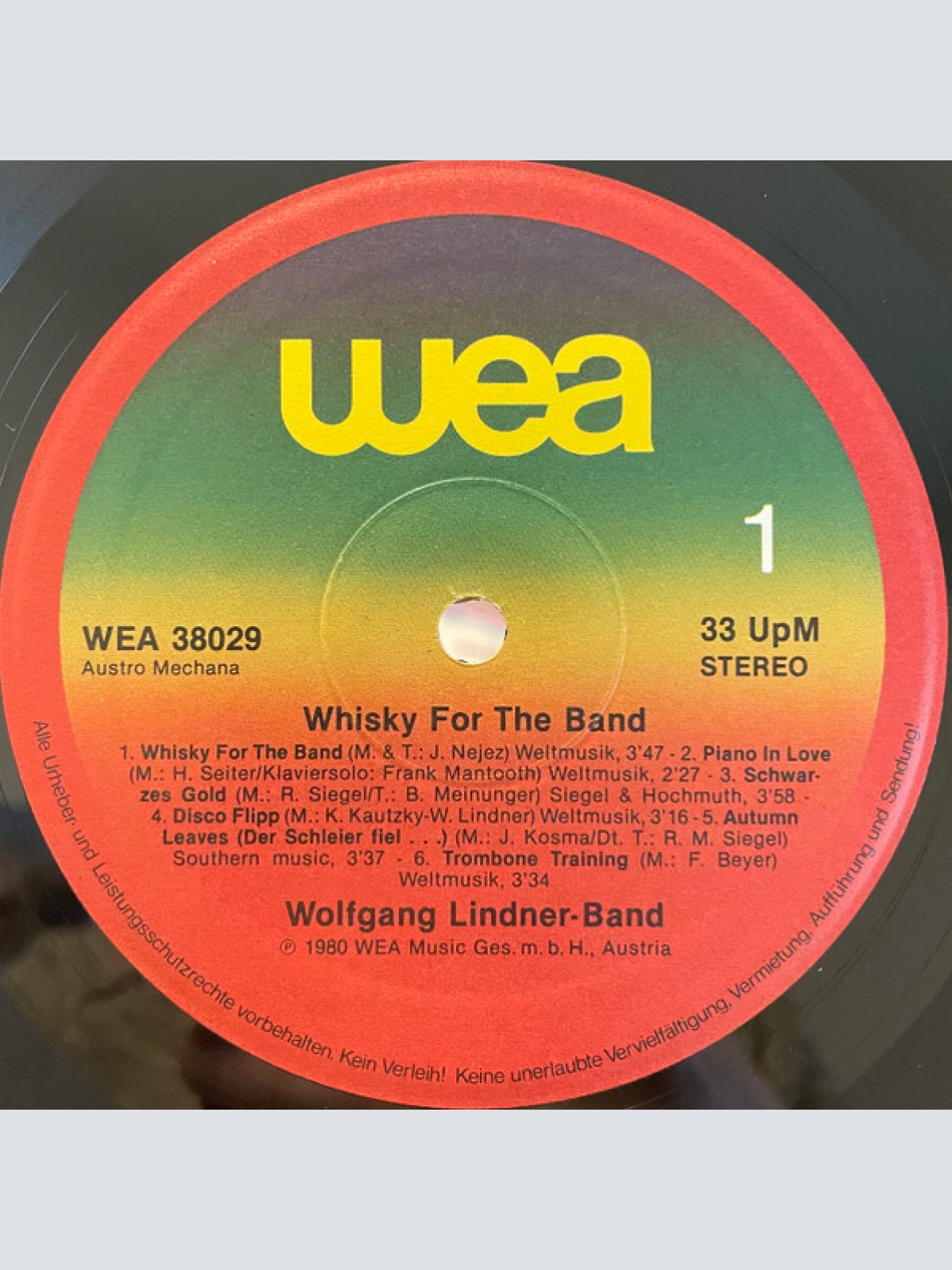 Vinyl / Wolfgang Lindner Band - Whisky For The Band