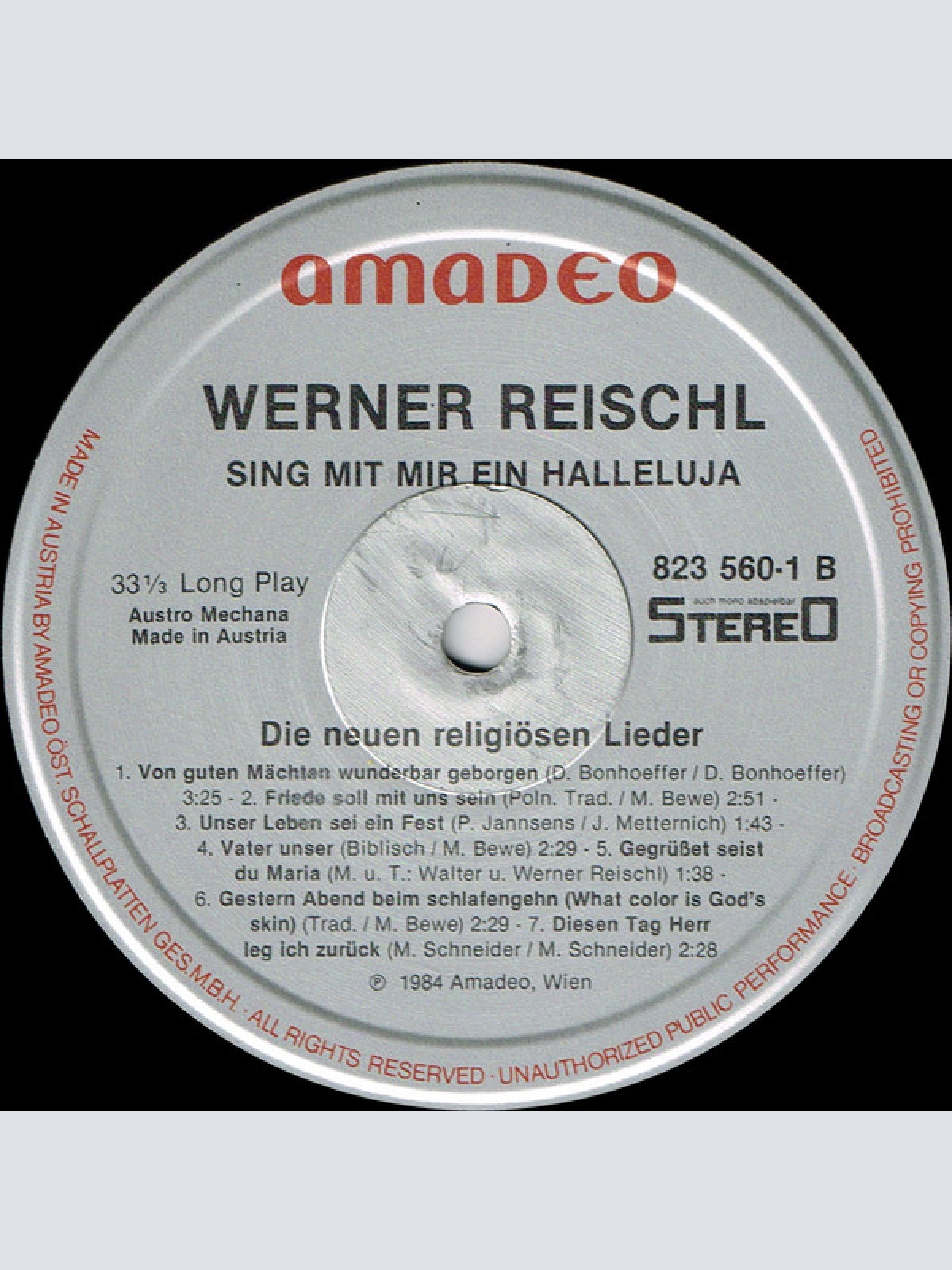 Vinyl / Werner Reischl - Sing Mit Mir Ein Halleluja (Die Neuen Religiösen Lieder)