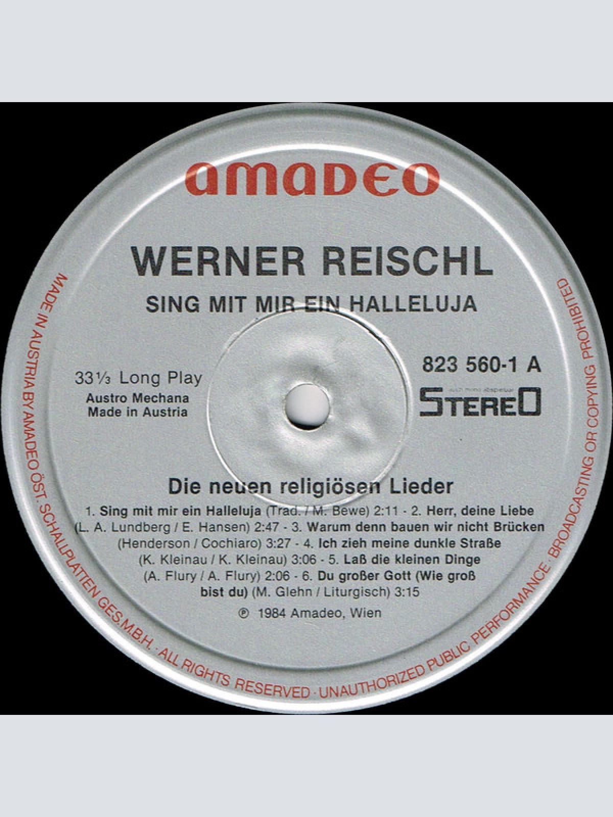 Vinyl / Werner Reischl - Sing Mit Mir Ein Halleluja (Die Neuen Religiösen Lieder)