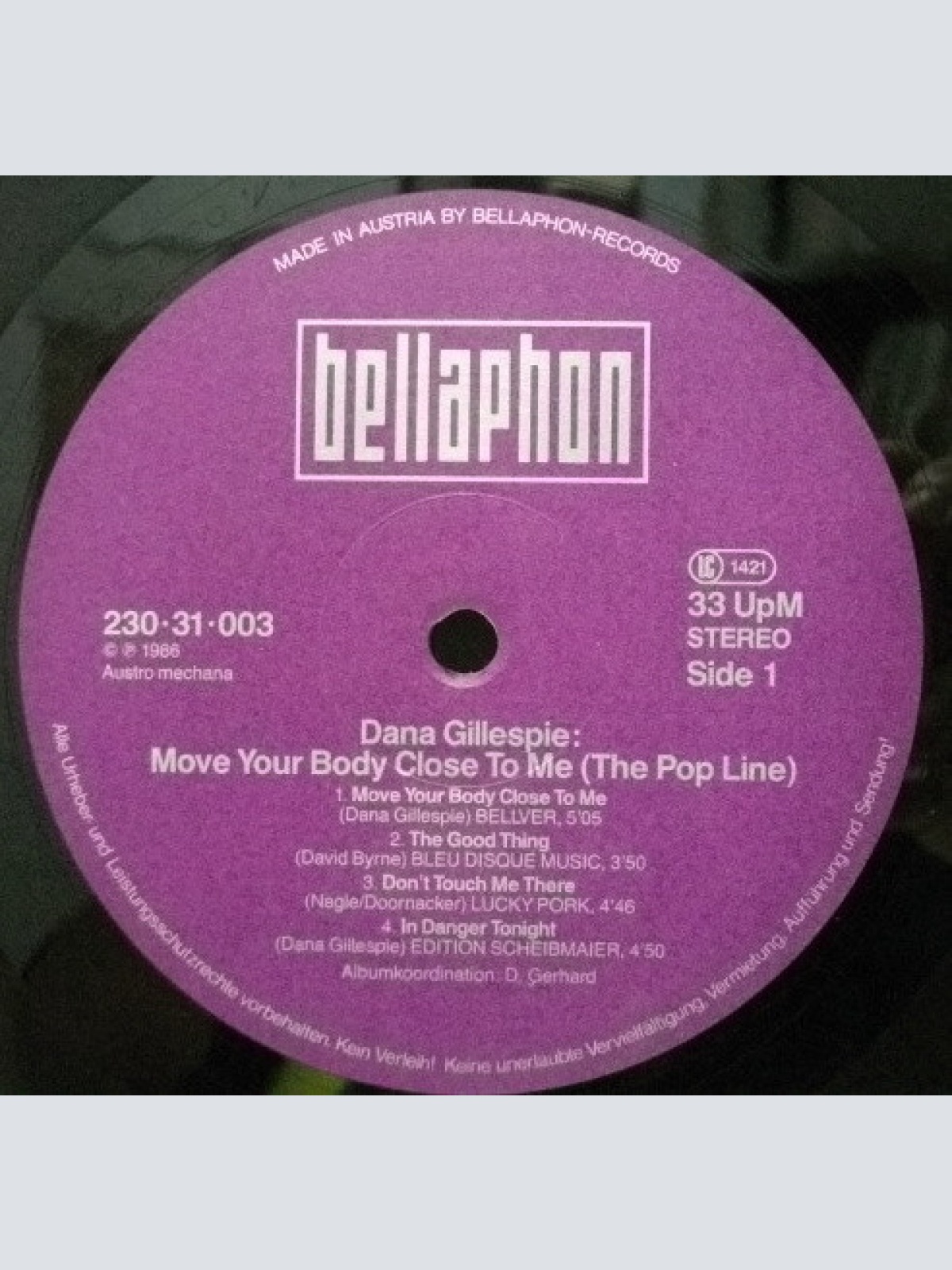 Vinyl / Dana Gillespie - Move Your Body Close To Me