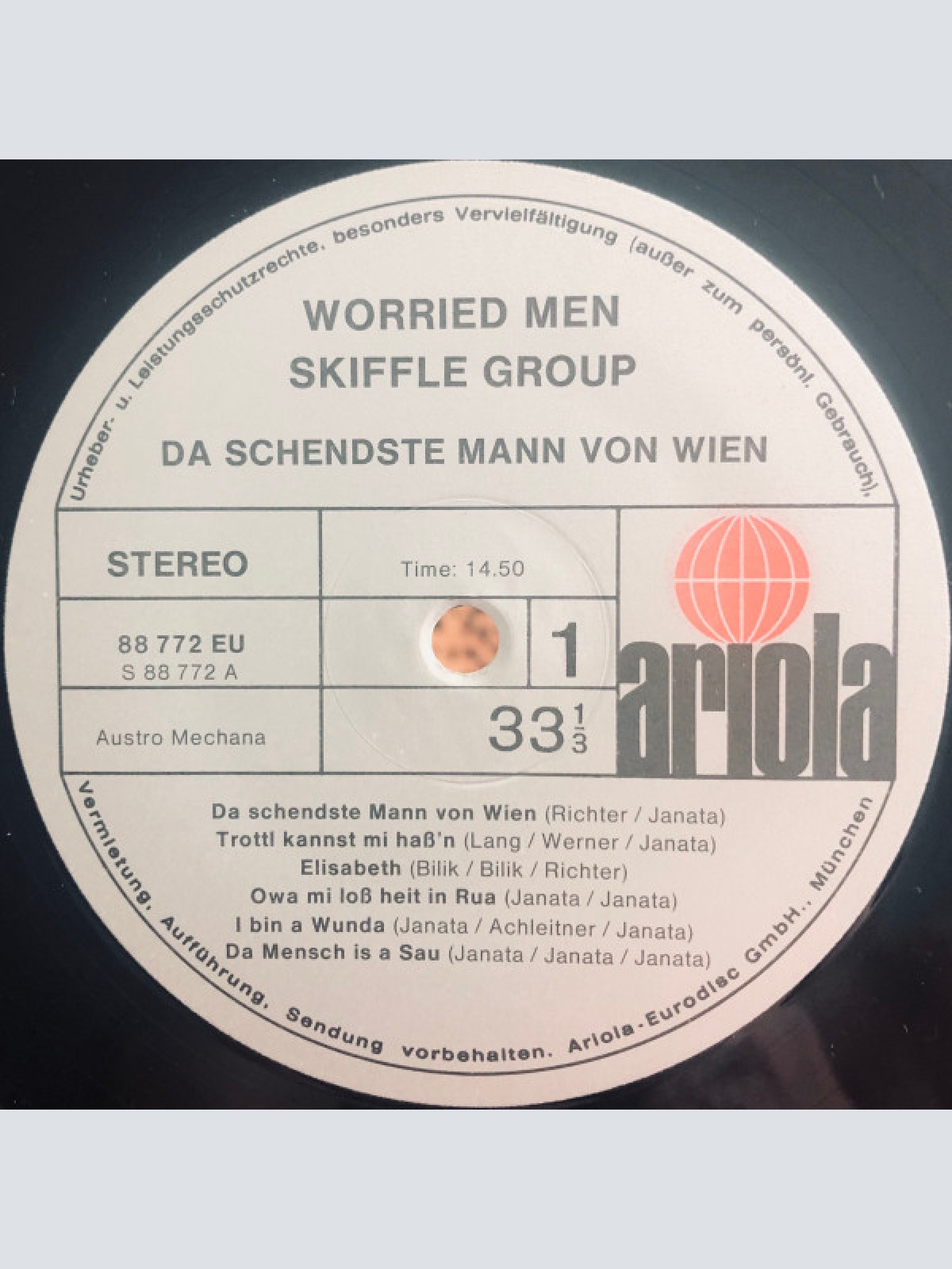 Vinyl / Worried Men Skiffle Group - Da Schendste Mann Von Wien