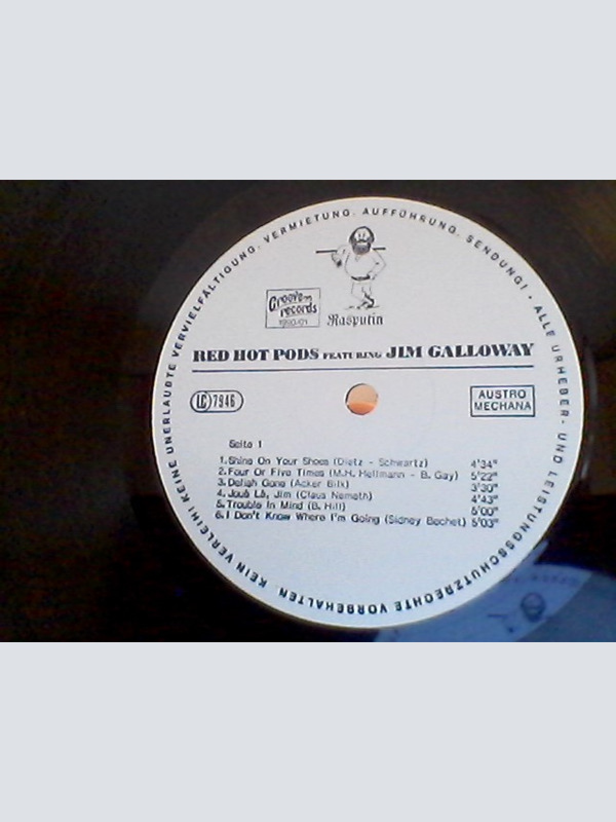 Vinyl / Red Hot Pods / Jim Galloway - Featuring Jim Galloway