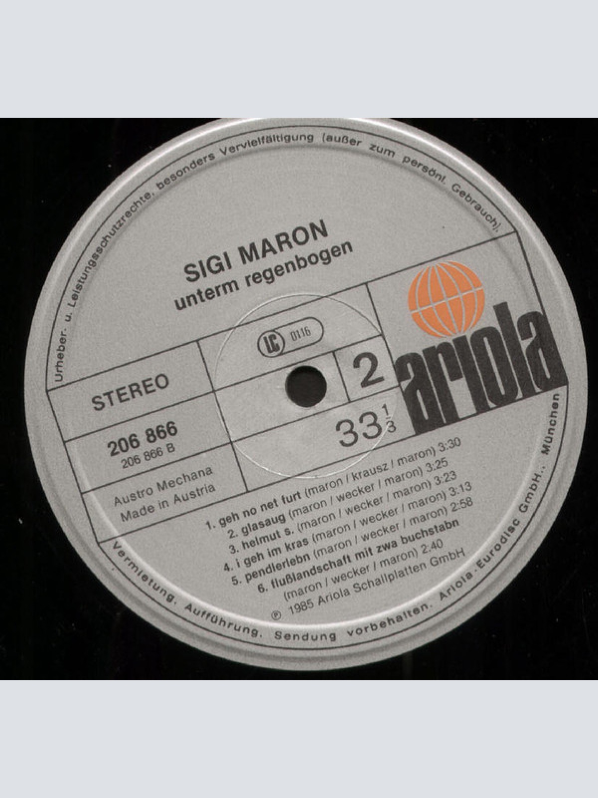 Vinyl / Sigi Maron - Unterm Regenbogen