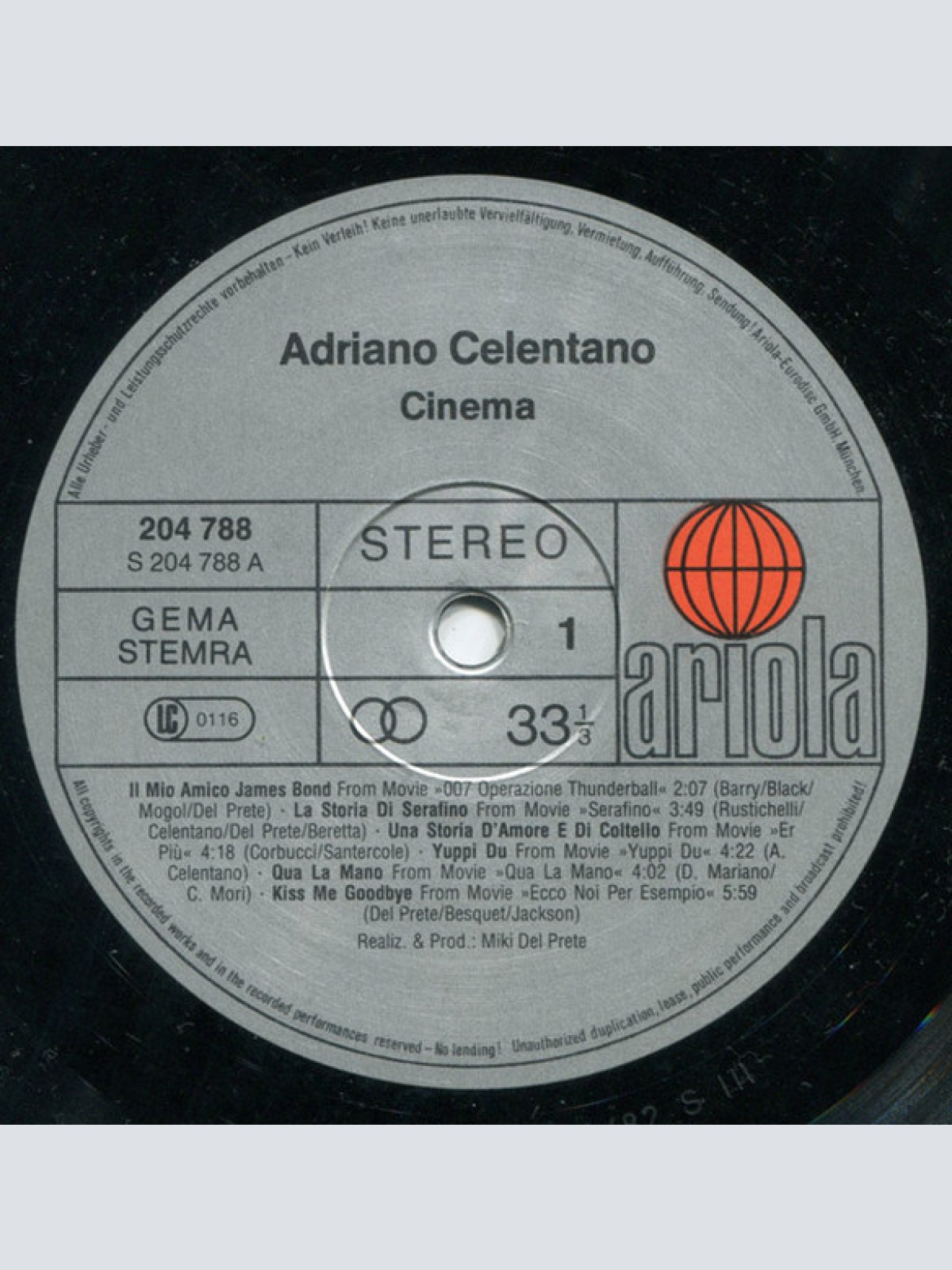 Vinyl / Adriano Celentano - Cinema