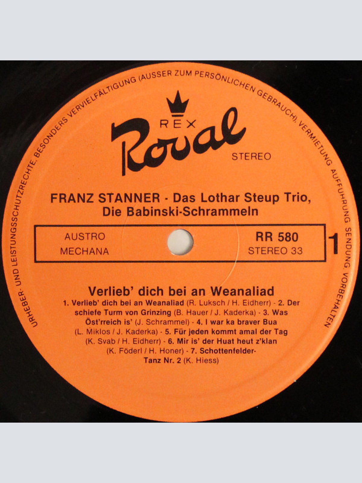 Vinyl / Franz Stanner - Verlieb' Dich Bei An Weanaliad
