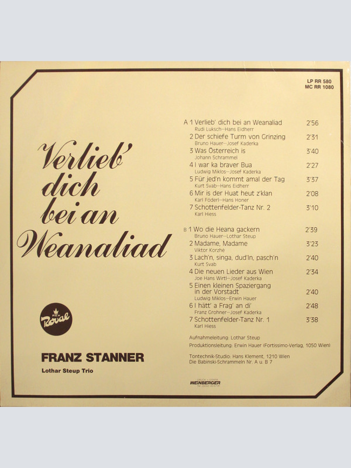 Vinyl / Franz Stanner - Verlieb' Dich Bei An Weanaliad