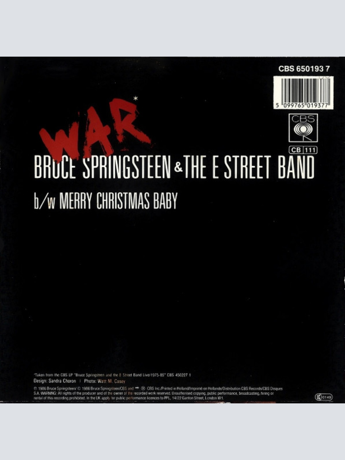 Vinyl / Bruce Springsteen & The E Street Band* - War