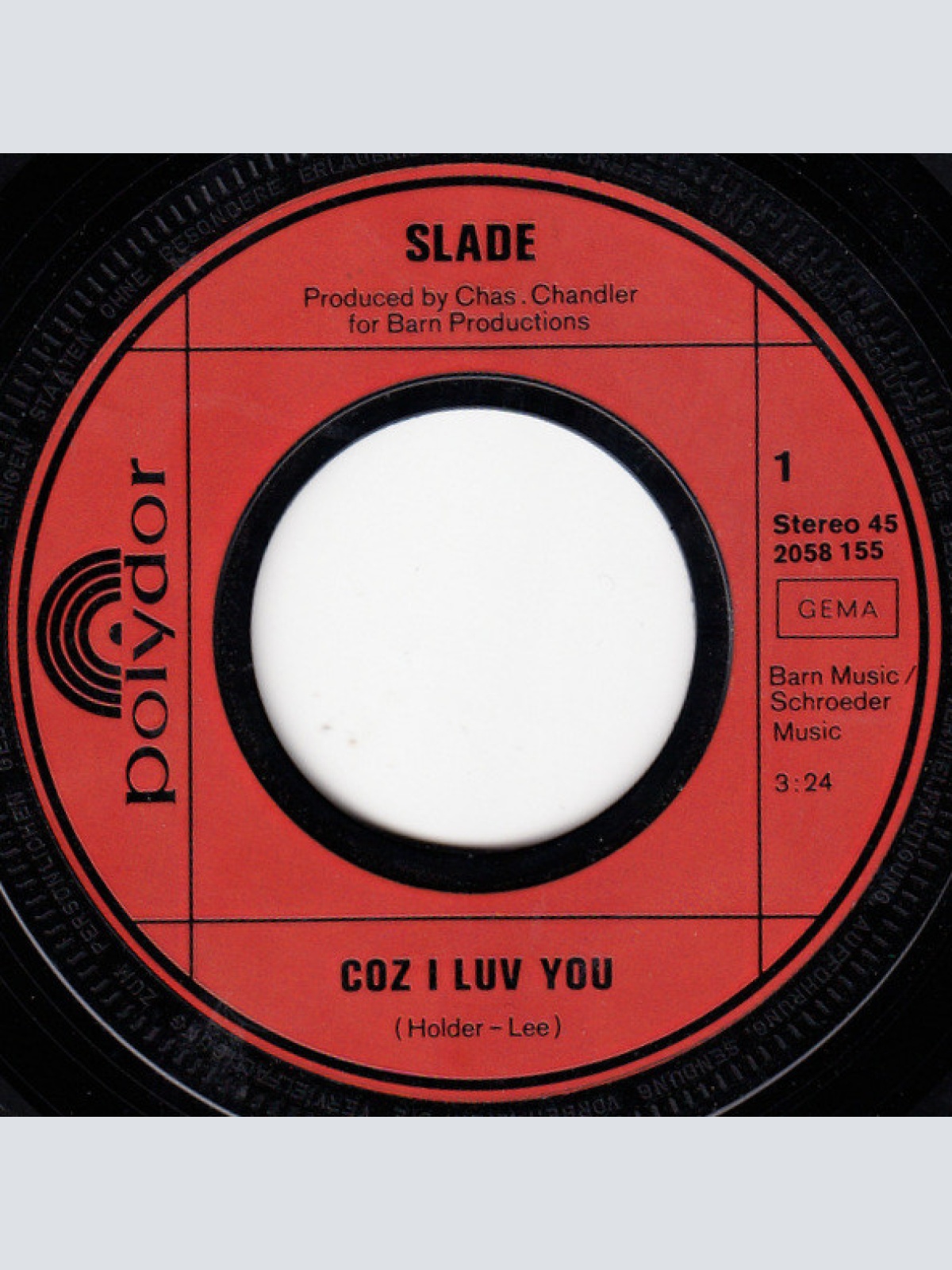 Vinyl / Slade - Coz I Luv You