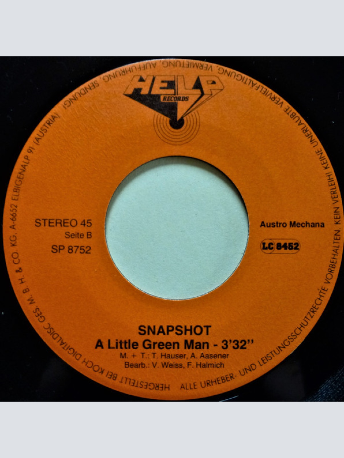 Vinyl / Snapshot (18) - I Wrote A Letter / A Little Green Man