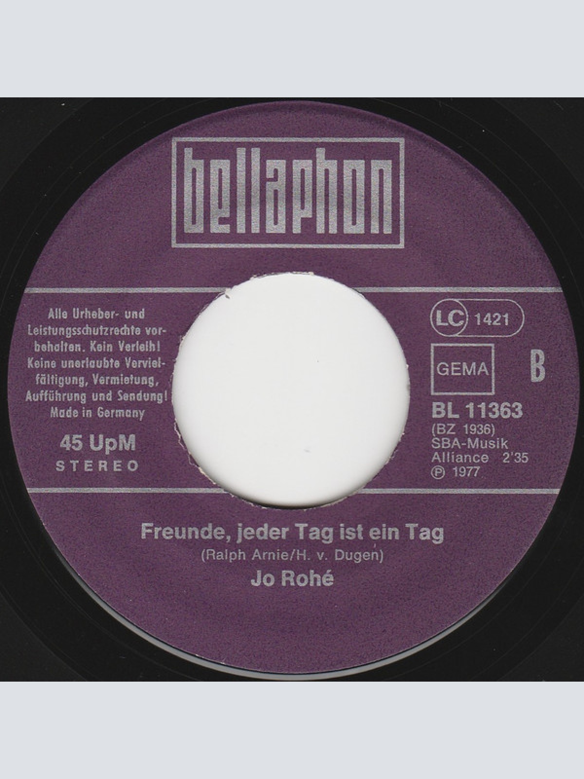 Vinyl / Joe Rohé - Alle Mal Herhör'n