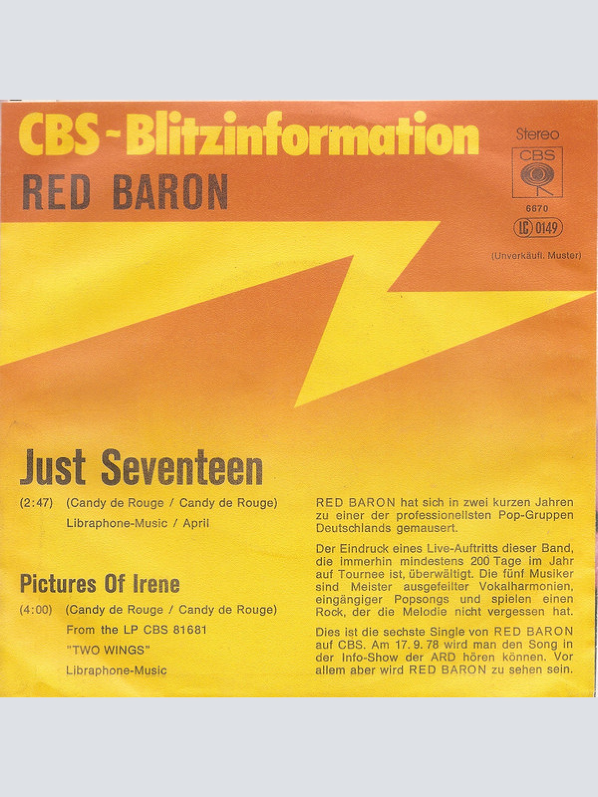 Vinyl / Red Baron (2) - Just Seventeen
