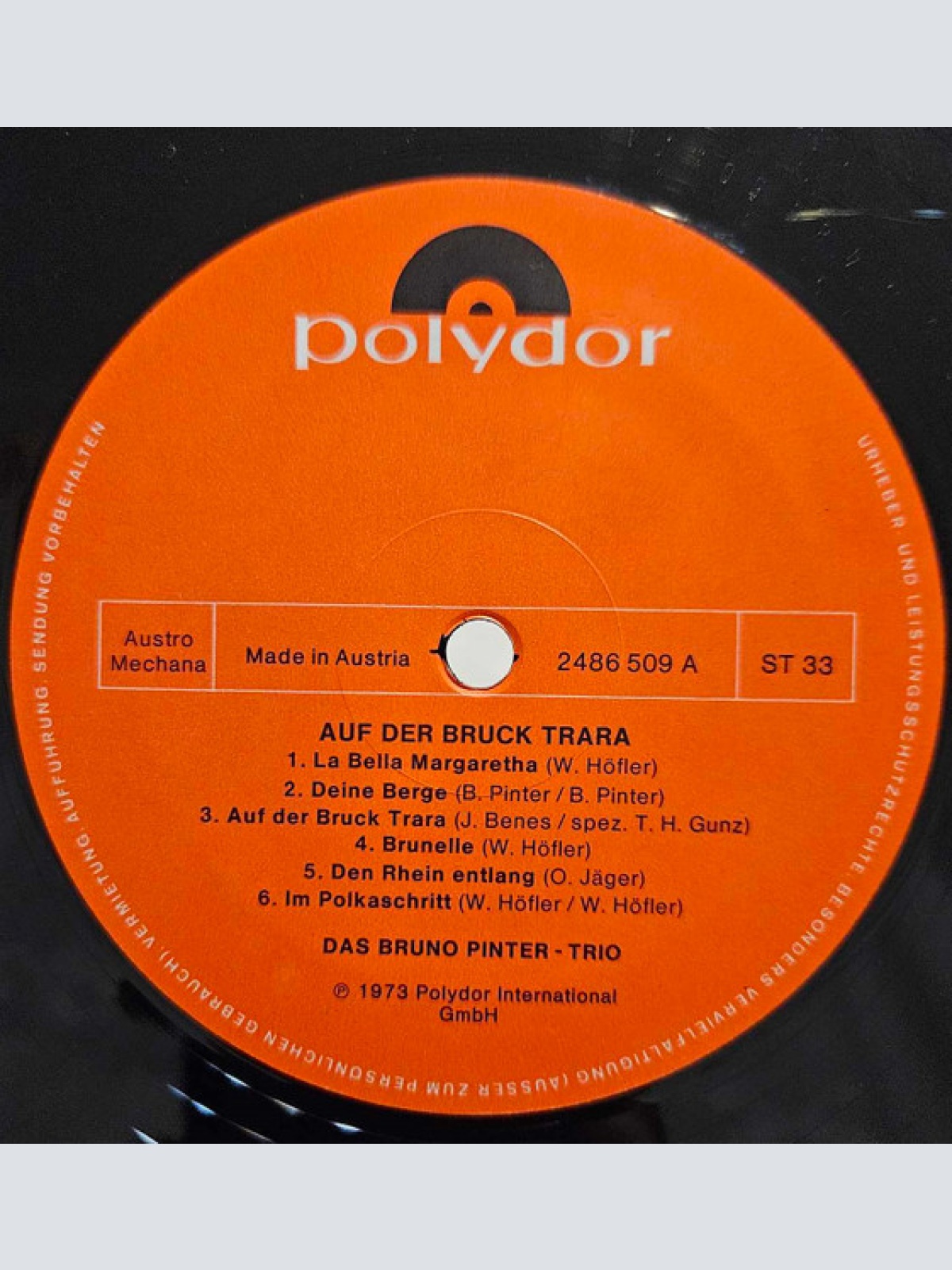 Vinyl / Bruno Pinter Trio - Auf Der Bruck Trara