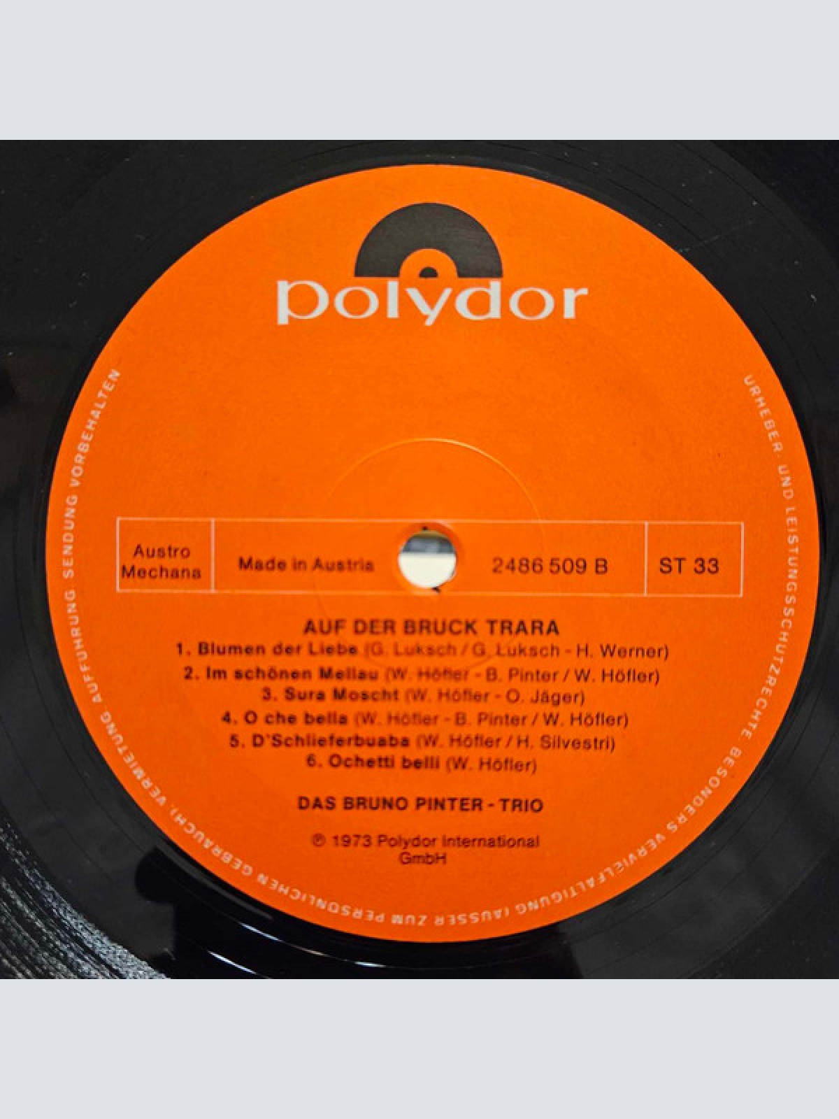 Vinyl / Bruno Pinter Trio - Auf Der Bruck Trara